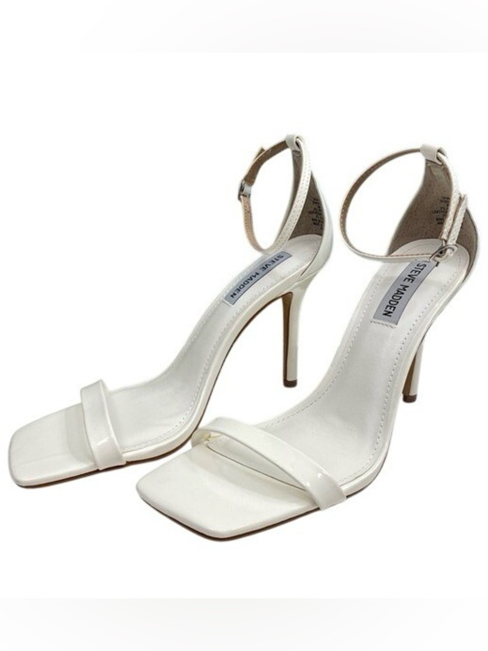 Steve Madden White Strappy Stiletto Sandals